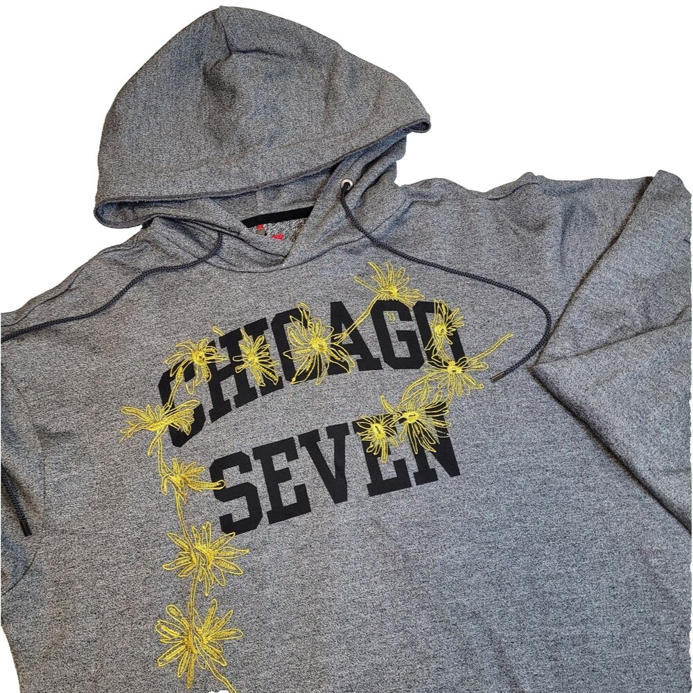 OAMC Chicago Seven Unisex Hoodie Street Wear Gray Black Yellow Size Large